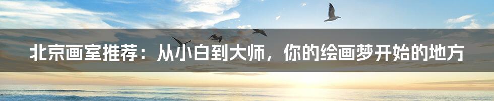 北京画室推荐:从小白到大师,你的绘画梦开始的地方