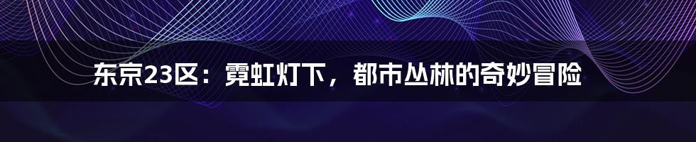 东京23区：霓虹灯下，都市丛林的奇妙冒险