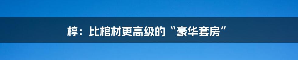 椁:比棺材更高级的“豪华套房”