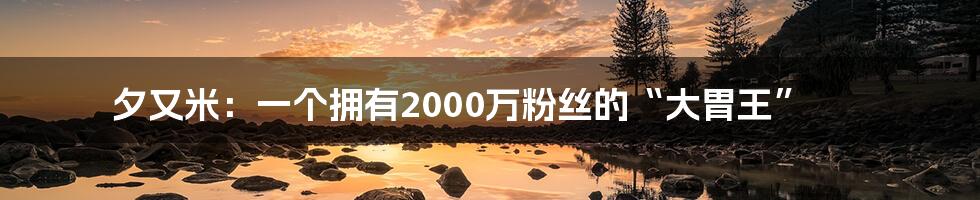 夕又米:一个拥有2000万粉丝的“大胃王”