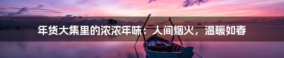 年货大集里的浓浓年味:人间烟火,温暖如春