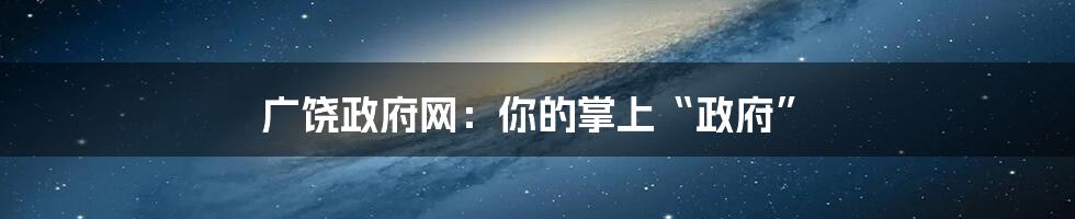 广饶政府网：你的掌上“政府”