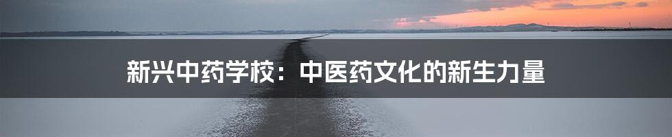 新兴中药学校:中医药文化的新生力量