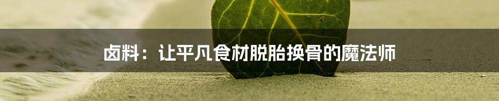 卤料:让平凡食材脱胎换骨的魔法师