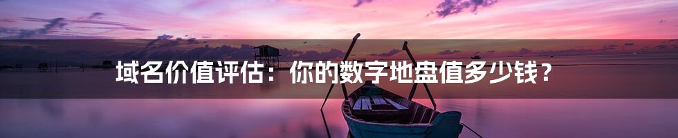域名价值评估:你的数字地盘值多少钱?