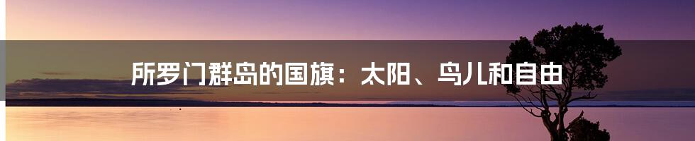 所罗门群岛的国旗:太阳、鸟儿和自由