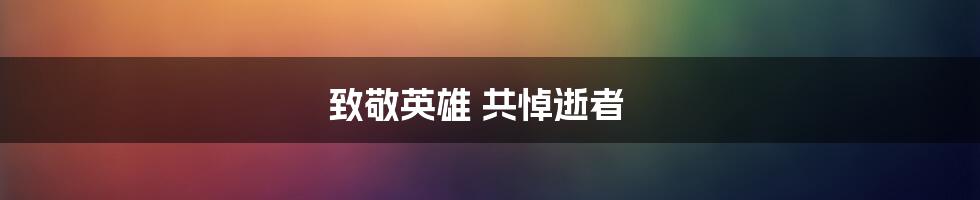 致敬英雄 共悼逝者