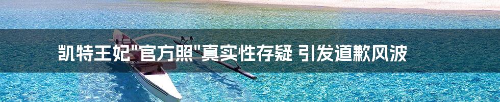 凯特王妃"官方照"真实性存疑 引发道歉风波