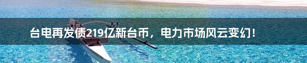 台电再发债219亿新台币,电力市场风云变幻!