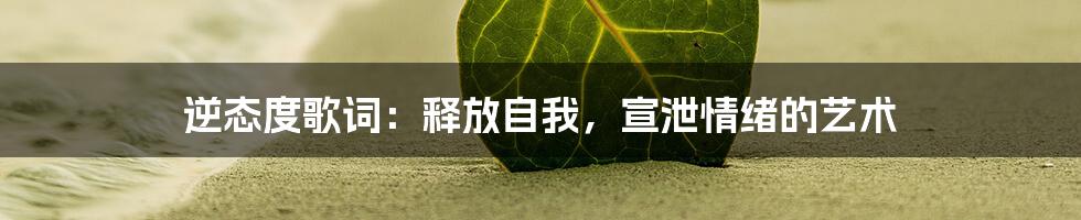 逆态度歌词：释放自我，宣泄情绪的艺术