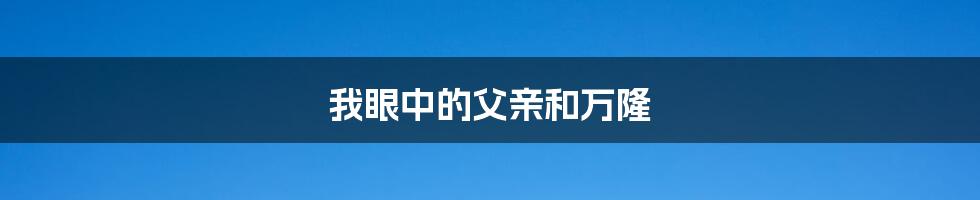 我眼中的父亲和万隆