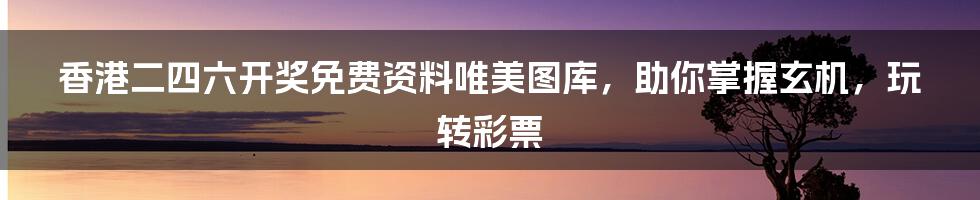 香港二四六开奖免费资料唯美图库,助你掌握玄机,玩转彩票