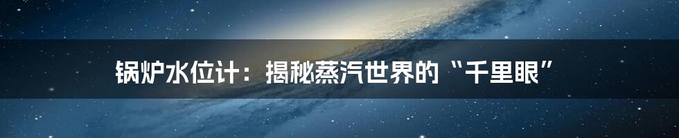 锅炉水位计:揭秘蒸汽世界的“千里眼”