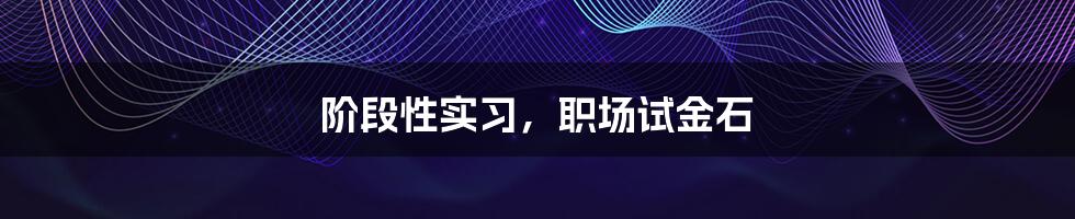 阶段性实习,职场试金石