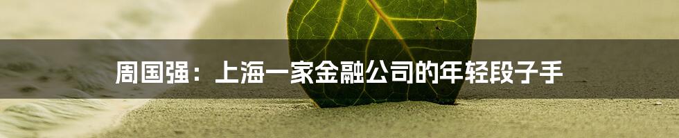 周国强:上海一家金融公司的年轻段子手