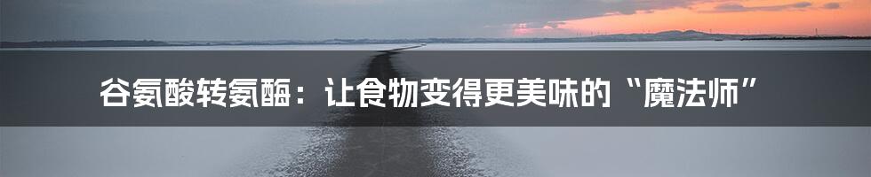 谷氨酸转氨酶:让食物变得更美味的“魔法师”