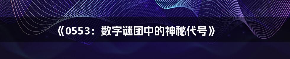 《0553:数字谜团中的神秘代号》