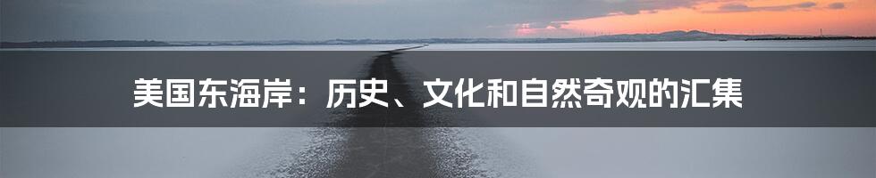 美国东海岸:历史、文化和自然奇观的汇集