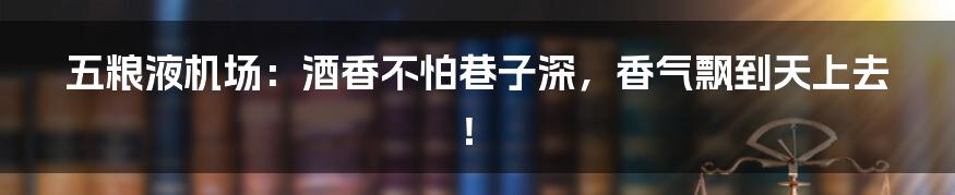 五粮液机场：酒香不怕巷子深，香气飘到天上去！