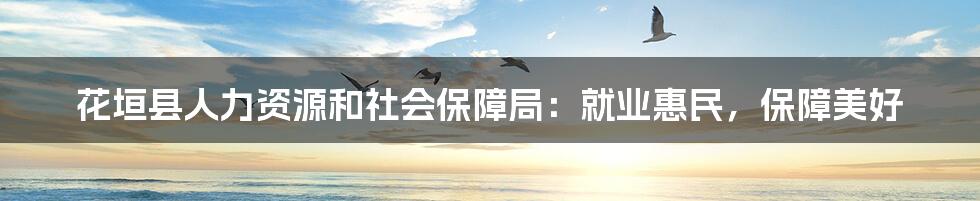花垣县人力资源和社会保障局:就业惠民,保障美好