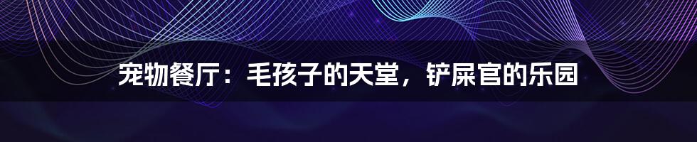 宠物餐厅:毛孩子的天堂,铲屎官的乐园