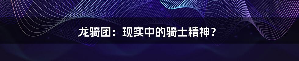 龙骑团:现实中的骑士精神?