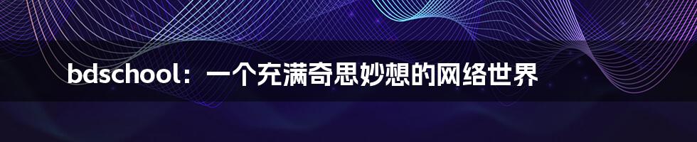 bdschool：一个充满奇思妙想的网络世界