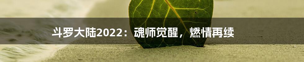 斗罗大陆2022:魂师觉醒,燃情再续