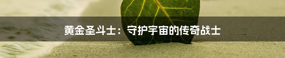 黄金圣斗士：守护宇宙的传奇战士