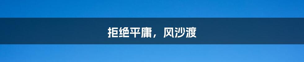 拒绝平庸,风沙渡