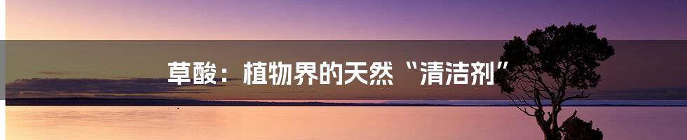 草酸:植物界的天然“清洁剂”