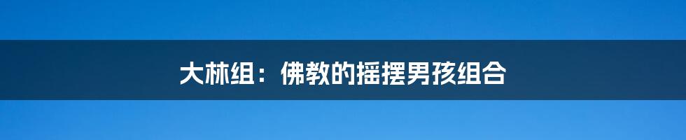 大林组：佛教的摇摆男孩组合
