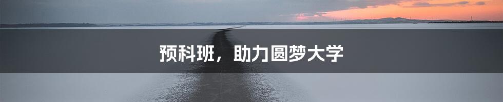 预科班，助力圆梦大学