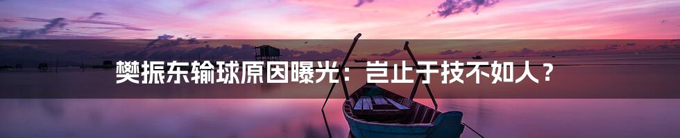樊振东输球原因曝光：岂止于技不如人？