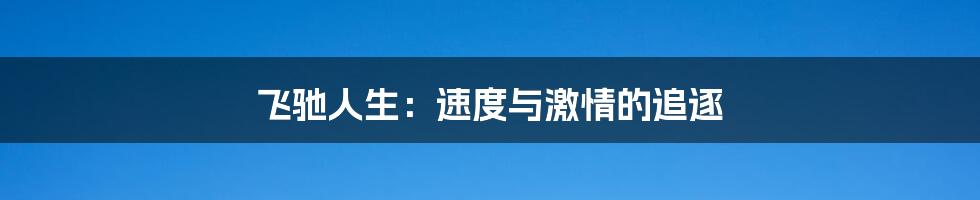 飞驰人生:速度与激情的追逐