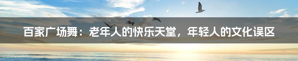 百家广场舞:老年人的快乐天堂,年轻人的文化误区