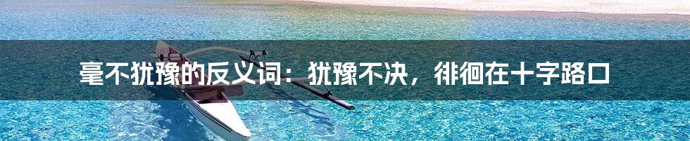 毫不犹豫的反义词:犹豫不决,徘徊在十字路口