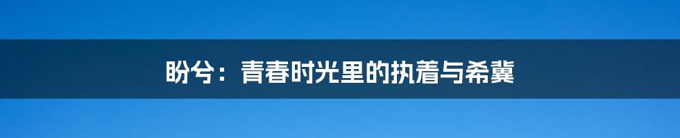 盼兮:青春时光里的执着与希冀