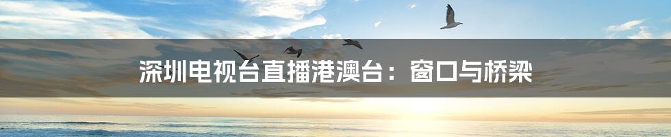 深圳电视台直播港澳台：窗口与桥梁