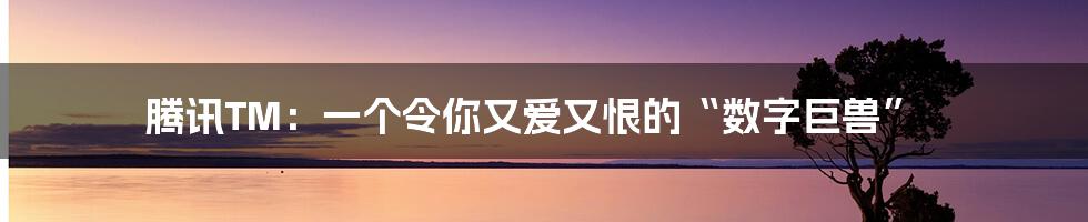 腾讯TM:一个令你又爱又恨的“数字巨兽”
