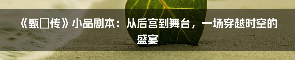 《甄嬛传》小品剧本:从后宫到舞台,一场穿越时空的盛宴