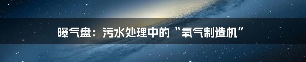 曝气盘:污水处理中的“氧气制造机”