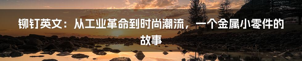 铆钉英文:从工业革命到时尚潮流,一个金属小零件的故事