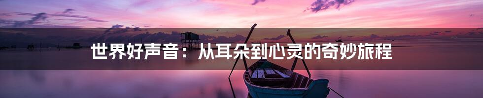 世界好声音：从耳朵到心灵的奇妙旅程