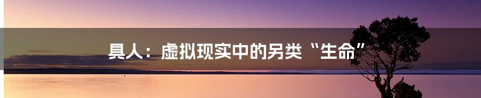 具人:虚拟现实中的另类“生命”