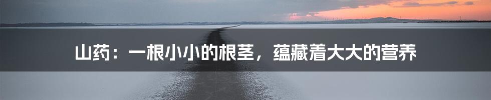 山药:一根小小的根茎,蕴藏着大大的营养