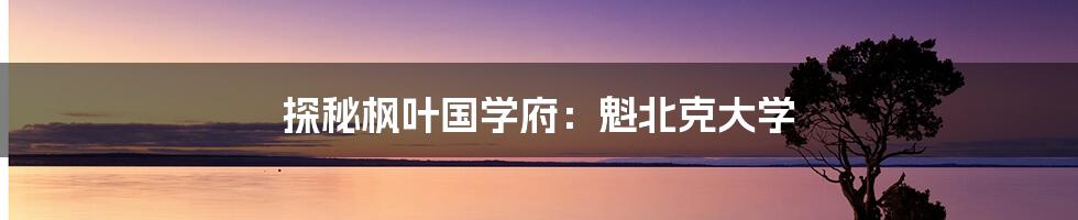 探秘枫叶国学府:魁北克大学