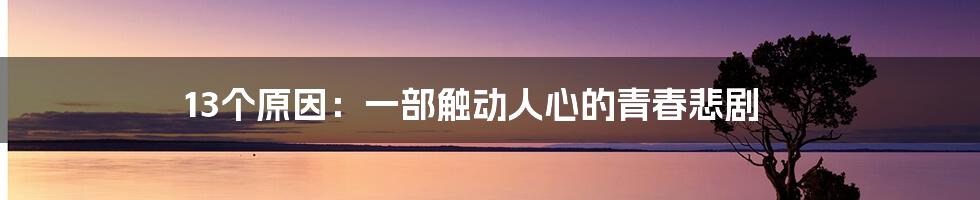 13个原因:一部触动人心的青春悲剧