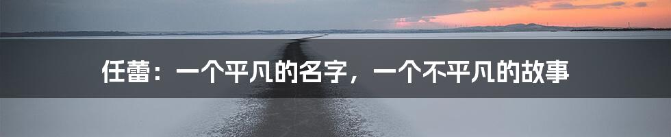 任蕾:一个平凡的名字,一个不平凡的故事