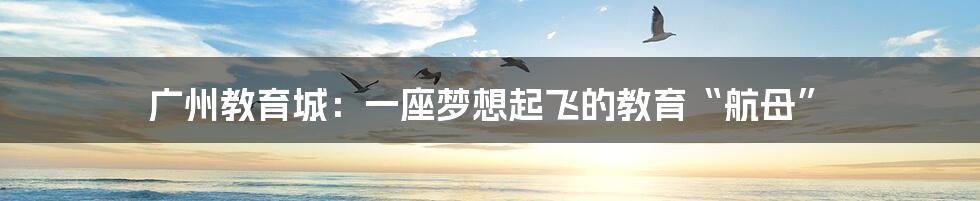 广州教育城:一座梦想起飞的教育“航母”